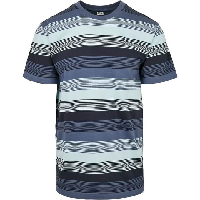 Urban Classics - Yarn Dyed Sunrise Stripe Heren T-shirt - S - Blauw