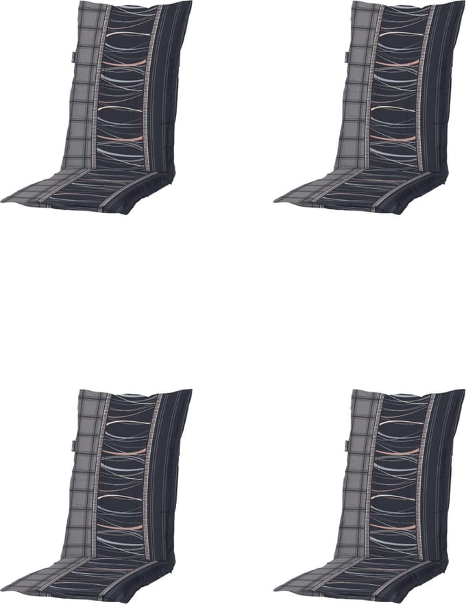 Madison - Tuinkussens - Lage Rug - 4st - Lines Grey - 105x50cm - Grijs