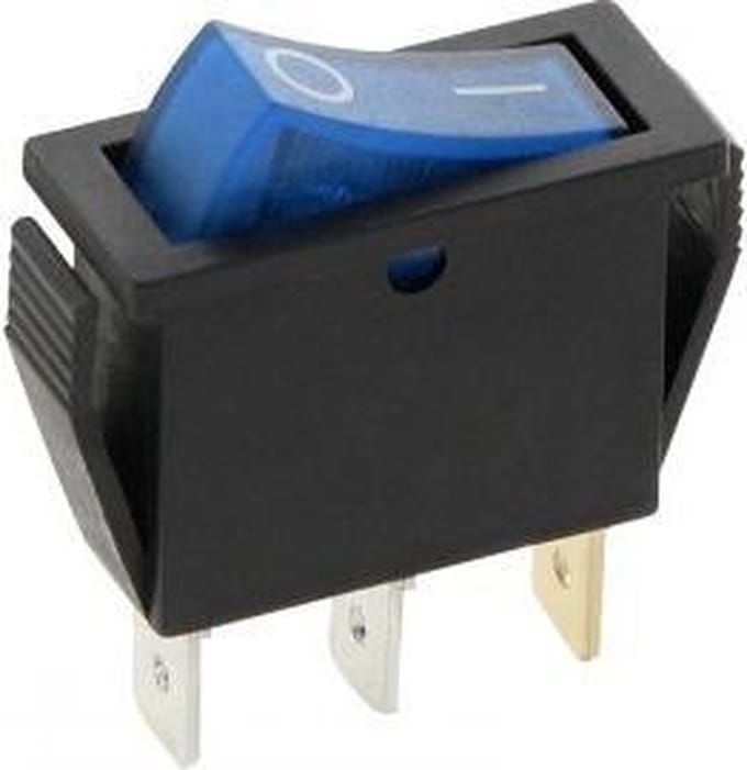 Schakelaar - blauw - 250 volt - 20A - verlicht