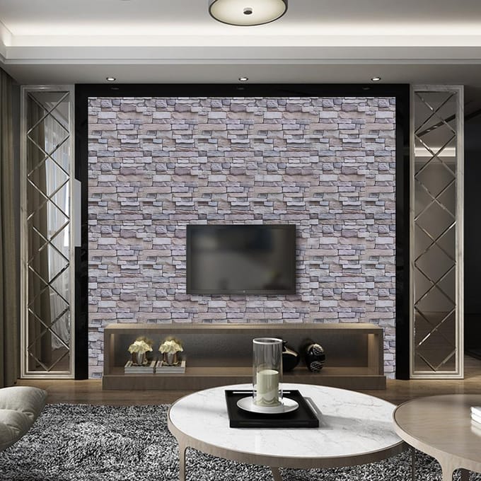 Zelfklevend Behang Baksteenpatroon Peel stick Behang Muurstickers gray