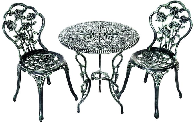 Balkonset - Bistroset - Tuinset - bistroset 2 persoons - Antiek - Groen - 3 delig