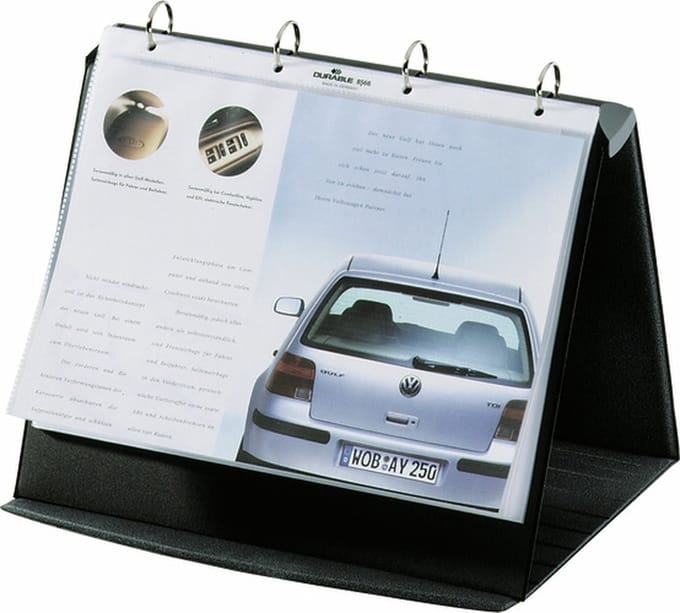 durable tafel- flipover a4 dwars zwart inclusief 10 mappen