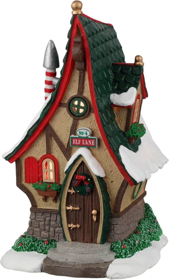 Lemax - No. 4 Elf Lane, B/o (3v) - Kersthuisjes & Kerstdorpen