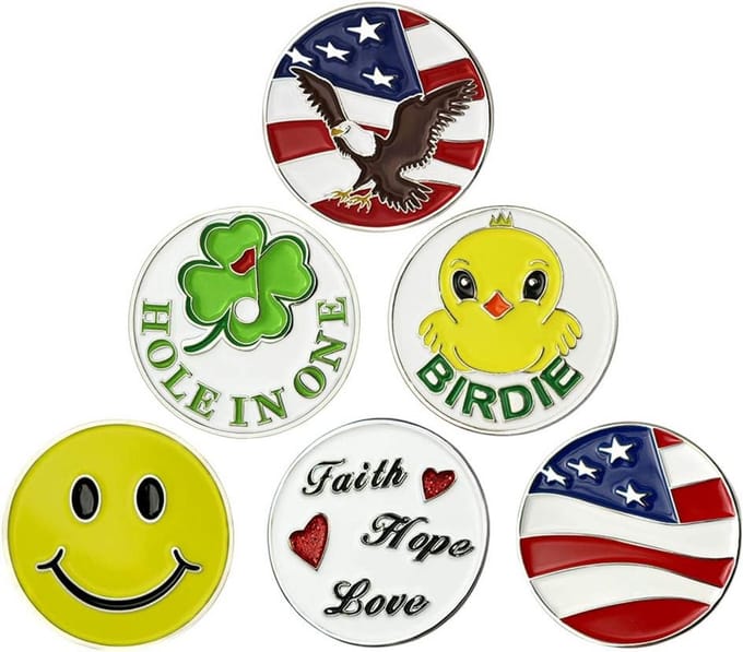 Set van 6 Golfbal Markers voor Green Markering Golf Accessoires