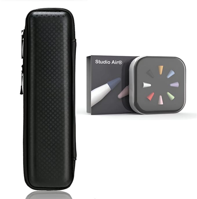 Studio Air® Luxe Pencil Case geschikt voor Apple Pencil 1 en 2 - Etui met 8 Pencil Tip Cases