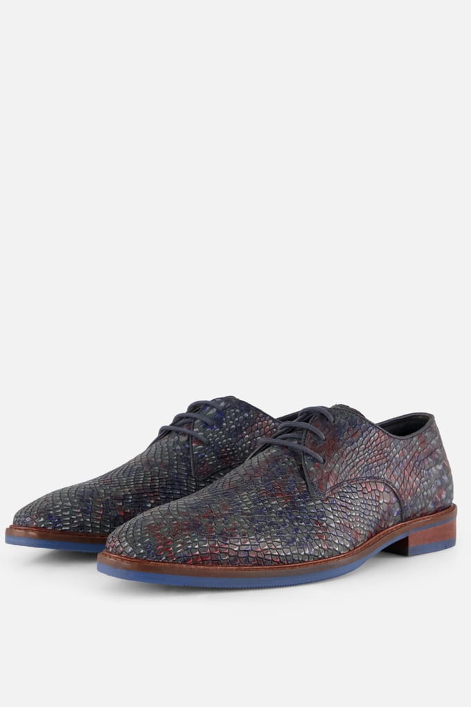 Vertice Veterschoenen blauw Leer - Maat 44