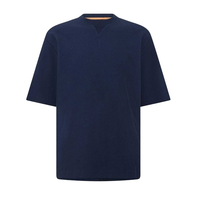 Boss Wafel Crew Neck Normaal T-shirt Heren (Donkerblauw)