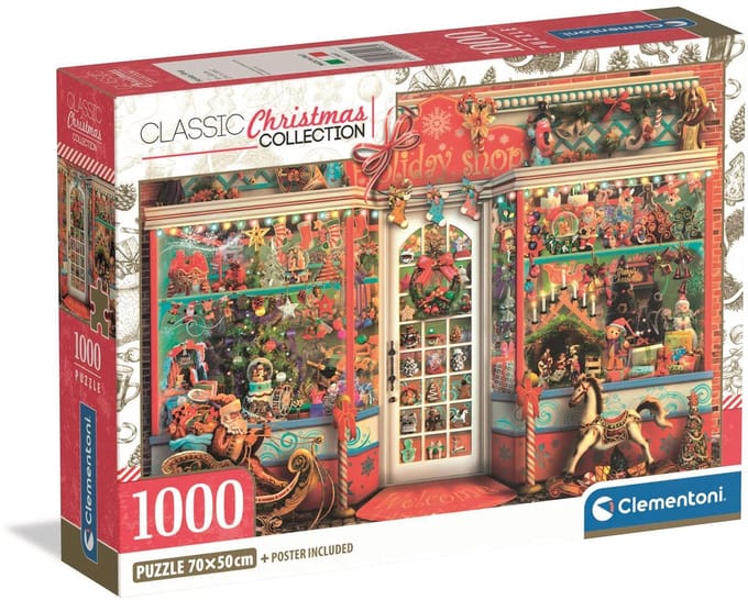 Clementoni legpuzzel speelgoedwinkel kerst - 1000 stukjes puzzel.