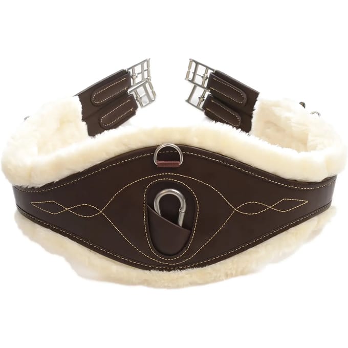 Kentucky Horsewear - Anatomische singel wol / bont bruin 140 cm