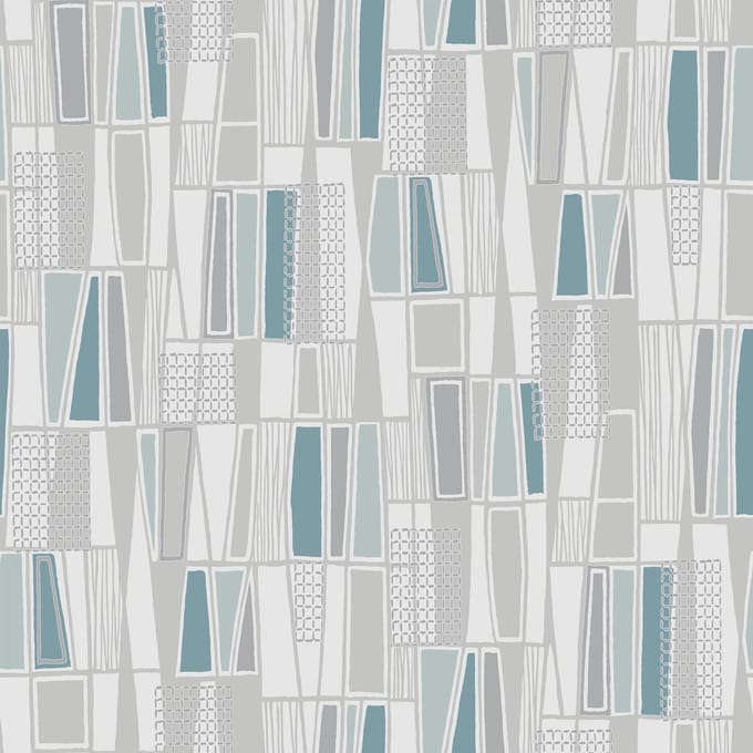 Boråstapeter Vliesbehang 5470 - Alla Tiders Hus - Abstract Blauw - 53cm x 10.05m