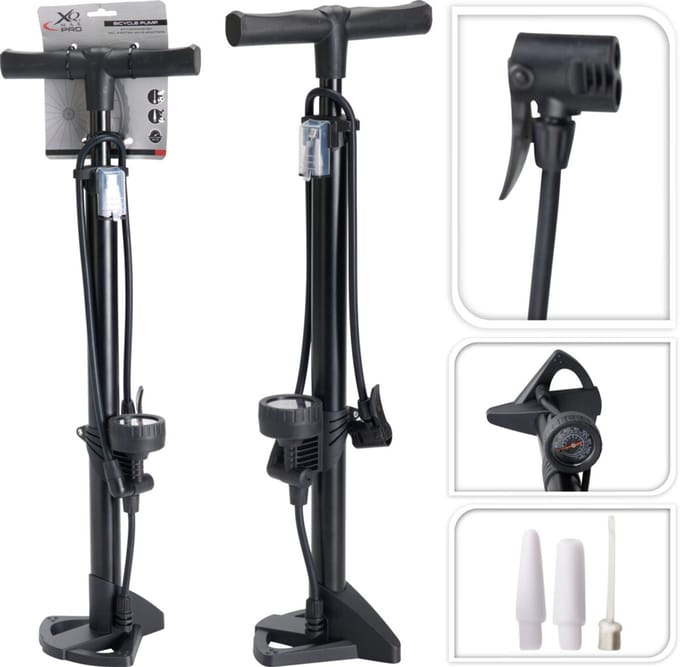Excellent Houseware Fietspomp Staand 60cm Zwart