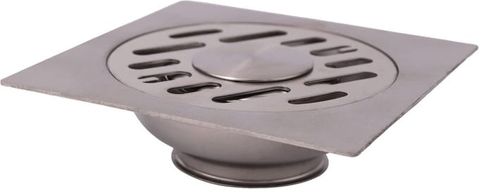 Vierkante Doucheput RVS 100x100 mm - Vloerafvoer met Aansluiting