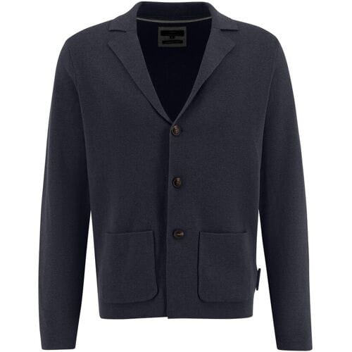 Fynch-Hatton Cotton Wool Knit Blazer Navy / male