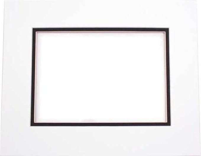 Passepartout Dubbeldik Wit/Zwart 20,3x25,4cm (10 stuks)
