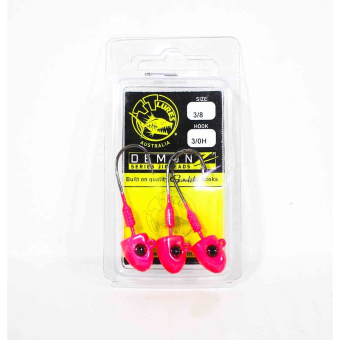 Tackle Tactics TT Demonz Jig Head 3/8oz 3/0H 3/pack Roze (7662)