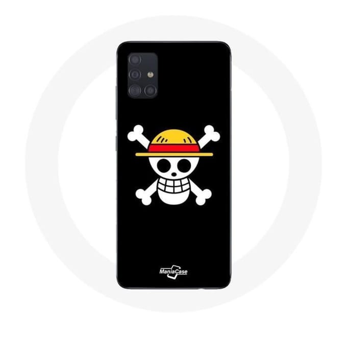 Case voor Samsung Galaxy A71 One Piece Manga Skull Zwarte Achtergrond