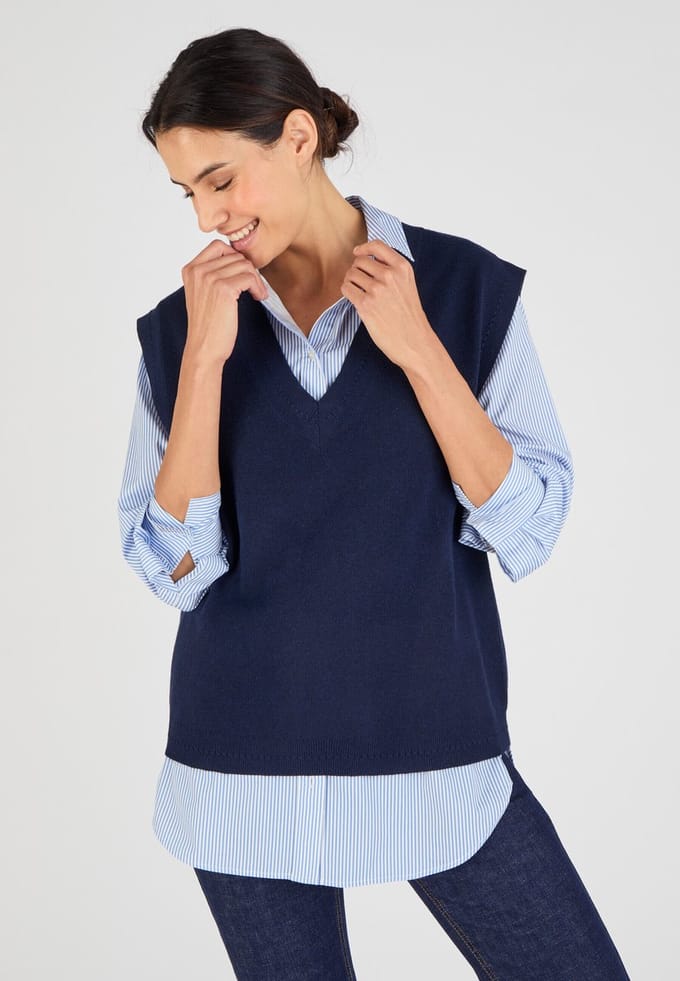 Damart - Thermolactyl mouwloze trui - Dames - Blauw - M