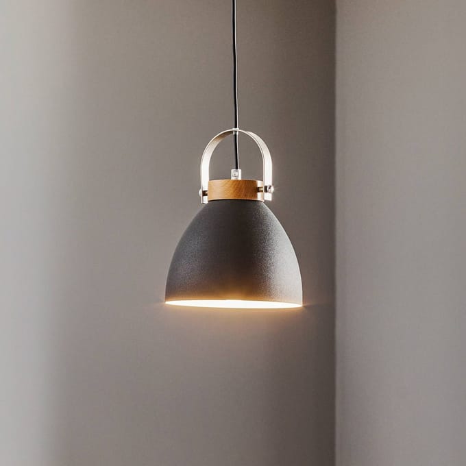 Lamkur Hanglamp Bergen, 1-lamp, grafiet