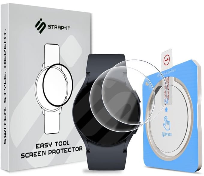 Strap-it 2-pack Screenprotector met One-Click Tool screen protector display bescherming geschikt voor Samsung Galaxy Watch 6 40mm
