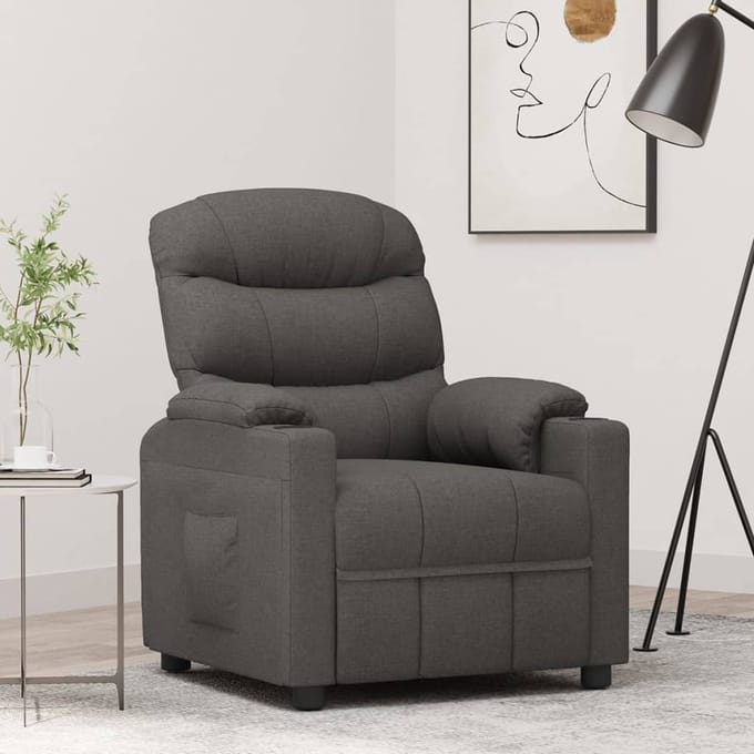 vidaXL - Fauteuil - verstelbaar - stof - donkergrijs
