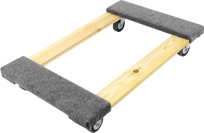 PrimeMatik - Gewatteerd vracht- en transportplatform met wielen 77 x 48 cm