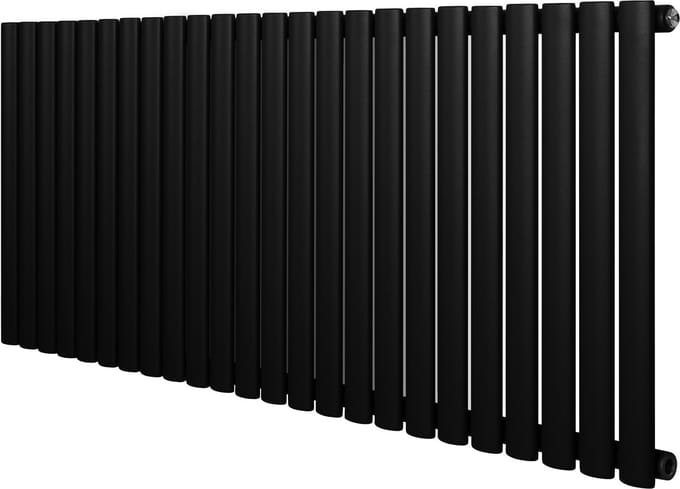 Ovale design radiator - 1 kolom - 600x1440 mm - zwart
