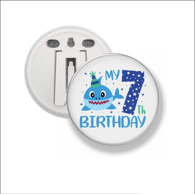 Button Met Clip 58 MM - My 7th Birthday