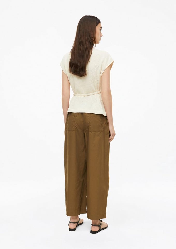 Hoge taille lichte popeline culotte broek voor vrouwen s.Oliver