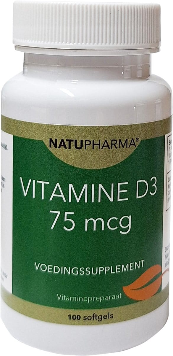 Natupharma Vitamine D3 75 mcg 100 stuks softgels (olijfolie)