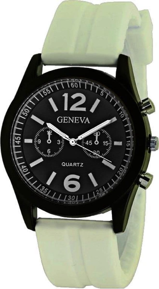 Fako® - Horloge - Geneva Sporty - Crème