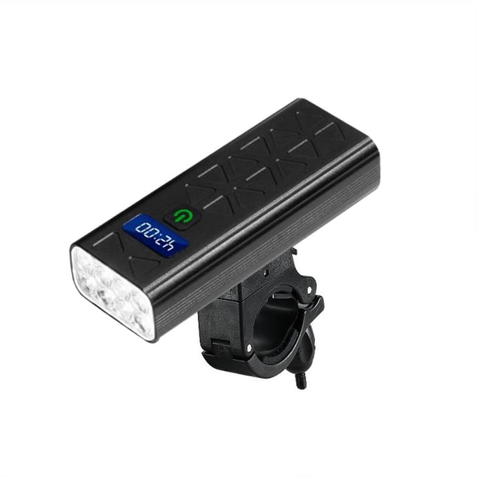 Feu avant de vélo à 8led, haute luminosité, Rechargeable, puissance 9600mAh Without Display noir