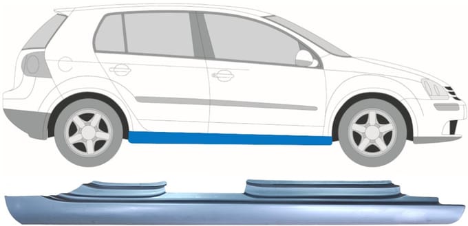Volledige dorpel voor Volkswagen Golf 5 2003-2009 / Rechts
