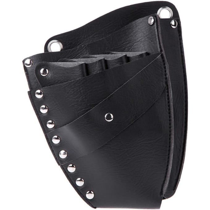 Leren Barberschaar Haarknippen Holster Pouch Houder Case Klinknagel Clips Tas met Taille Schouder zwart