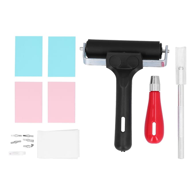 Snijden Rubberstempel Kit Drukken Drukken Gemengde Set Snijgereedschap Kunstbenodigdheden white