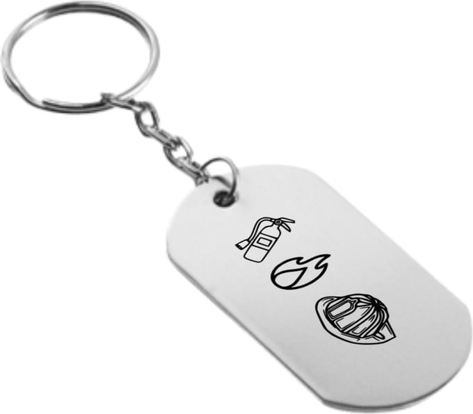 Akyol - brandweerman sleutelhanger - Brandweerman - fireman - brandweer - vuur - brandblusser - 54 x 29mm