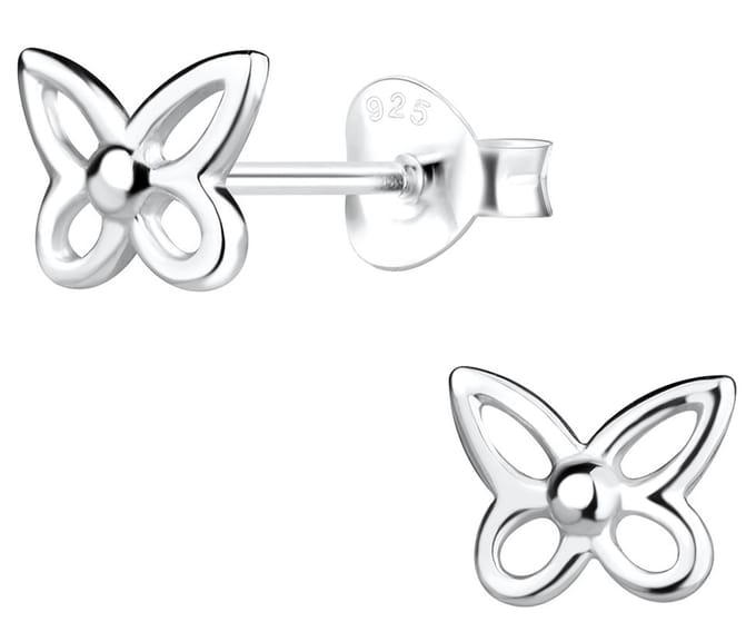 Joy|S - Zilveren vlinder oorbellen - 7 x 6 mm