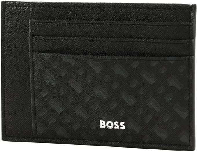 BOSS Leren portemonnee Zair MN Big Card Case Black zwart