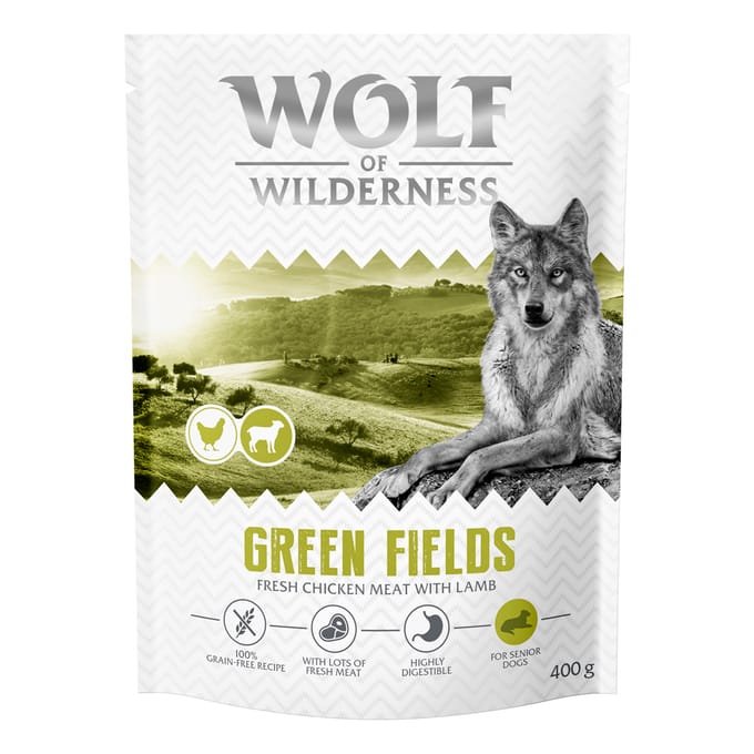 Wolf of Wilderness Senior "Green Fields" Lam - graanvrij - 400 g: Nieuw Recept