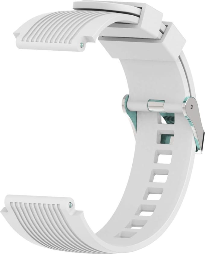 Geschikt voor Samsung Galaxy Watch (46MM) Siliconen Bandje Vertical Stripe |Wit / White| One Size