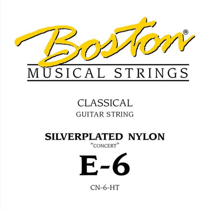 Boston CN-6-HT E-6 snaar for classic guitar, silverplated wound nylon, hard tension
