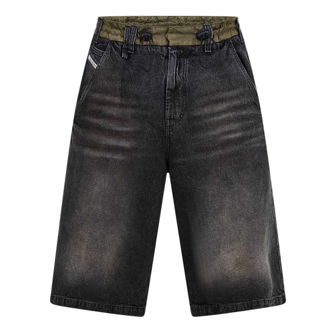 Diesel Heren-shorts van gewassen denim (Zwart)