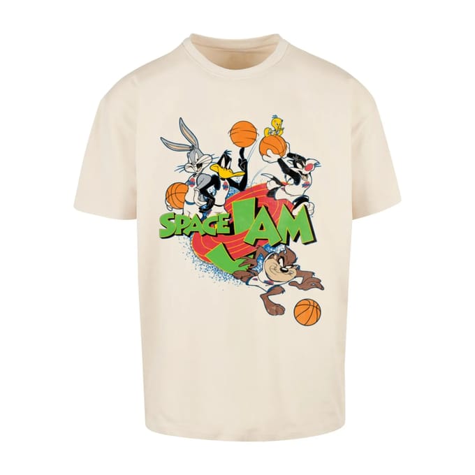 Merchcode Space Jam - Team Oversize Heren Tshirt - 4XL - Beige