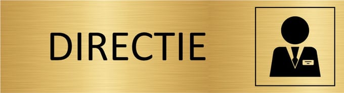 CombiCraft deurbordje Directie in goud met tape - 165 x 45 mm