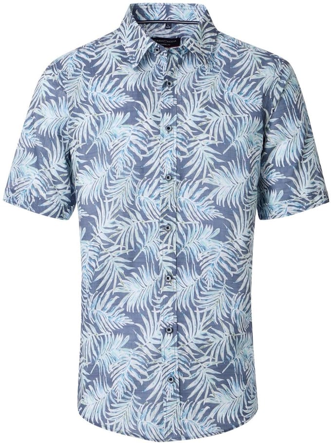 Casa Moda Casual Overhemd Korte Mouw Met Motief - L