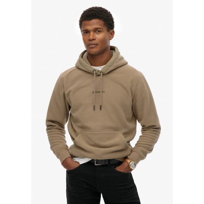 Superdry Micro Logo Fleece Hoodie Heren - Maat S