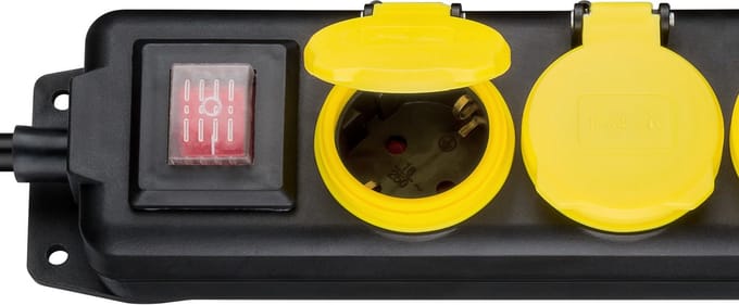 Stekkerdoos 3-voudig, spatwaterdicht, 3 m