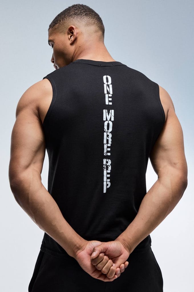 Nog Één Herhaling Regular Fit Tanktop | Black | Size Large