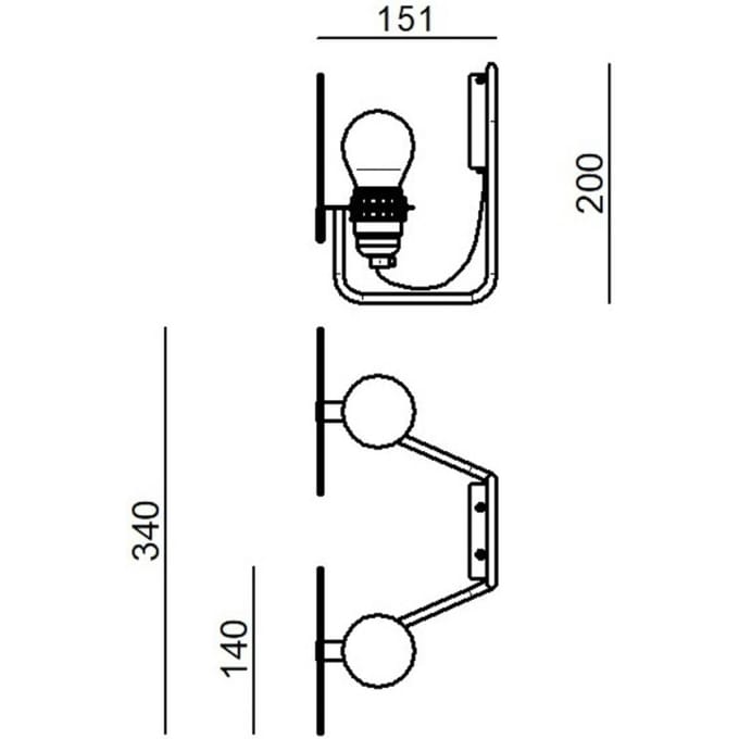 Stilnovo Bugia LED wandlamp, 2-lamps wit