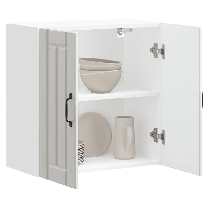 vidaXL - Keukenbovenkast - Lucca - bewerkt - hout - hoogglans - wit