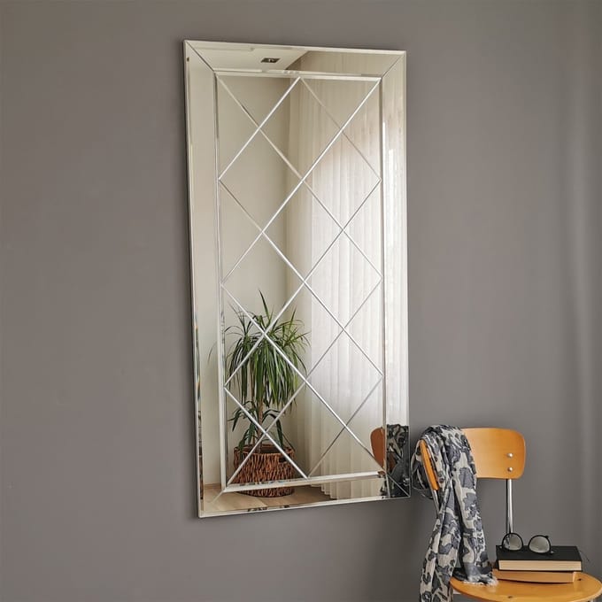 Skye Decor, Spiegel, A306D, MDF, Zilver, 65 x 130 cm